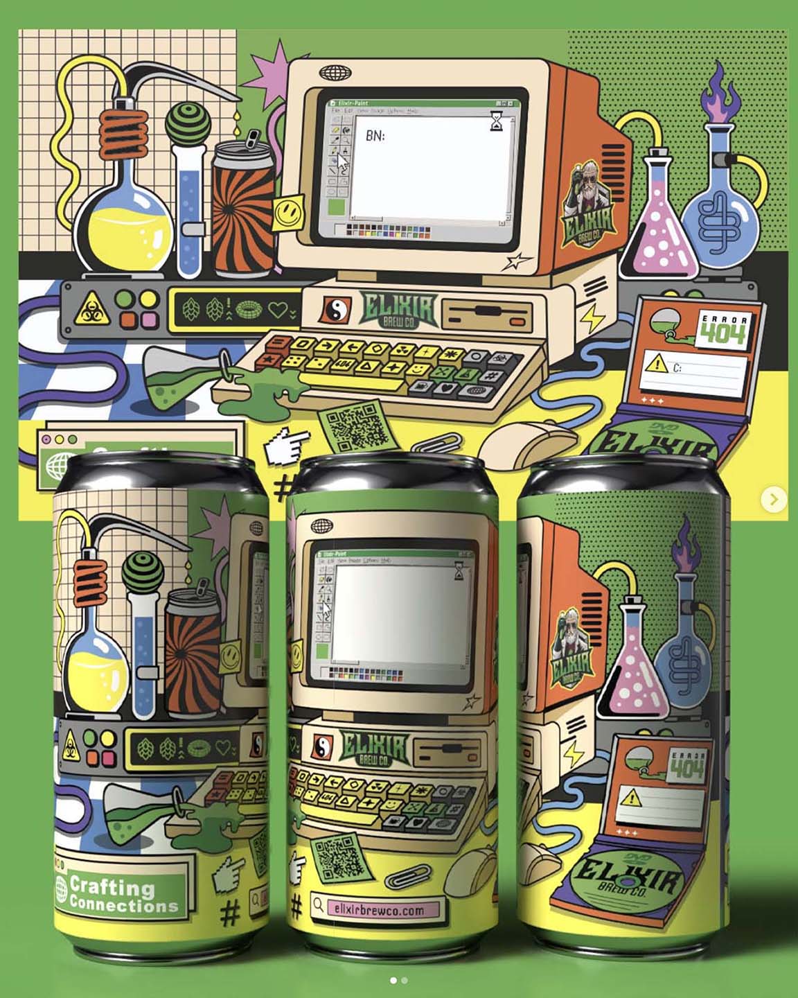 Vaporwave Windows 95 Beer Can Design